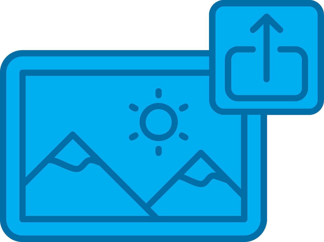 Export Blue Line Filled Icon vector