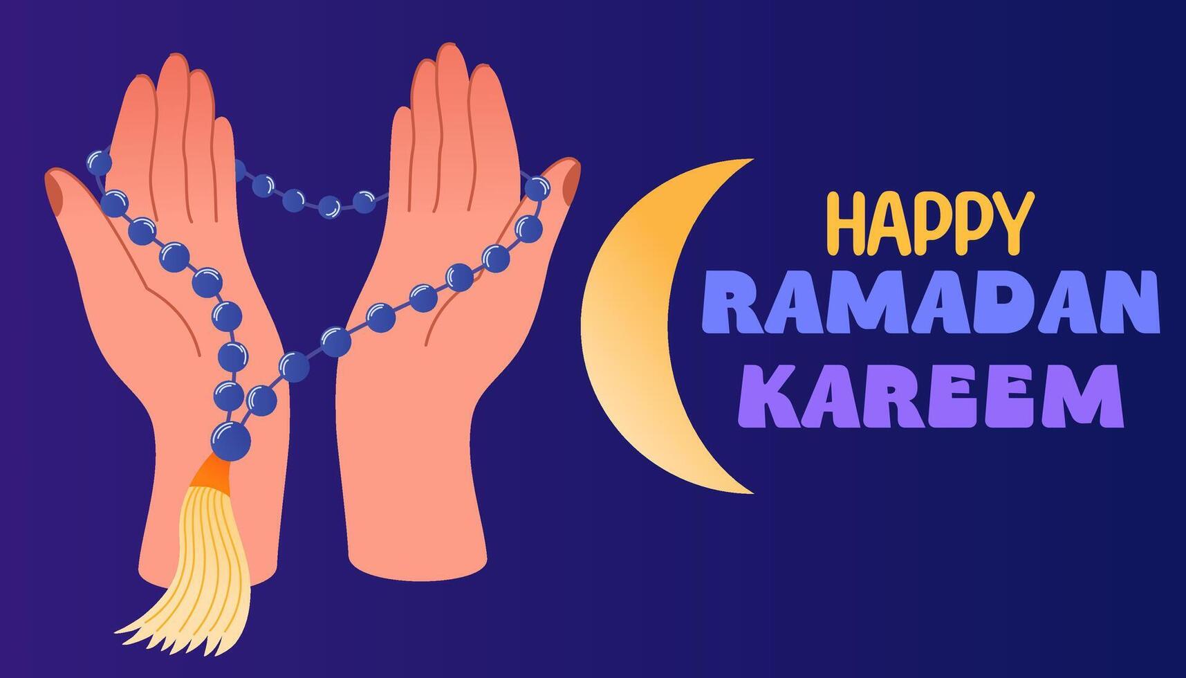 Ramadán kareem islámico saludo tarjeta, bandera modelo. fiesta cubrir. plano dibujos animados vector ilustración.