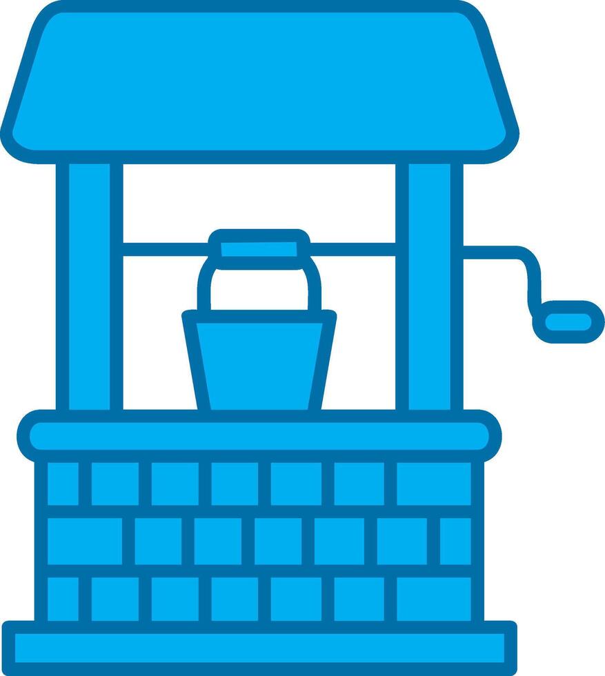 Well Blue Line Filled Icon vector