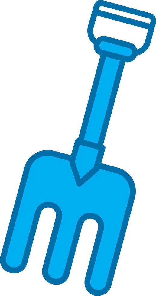 tenedor azul línea lleno icono vector