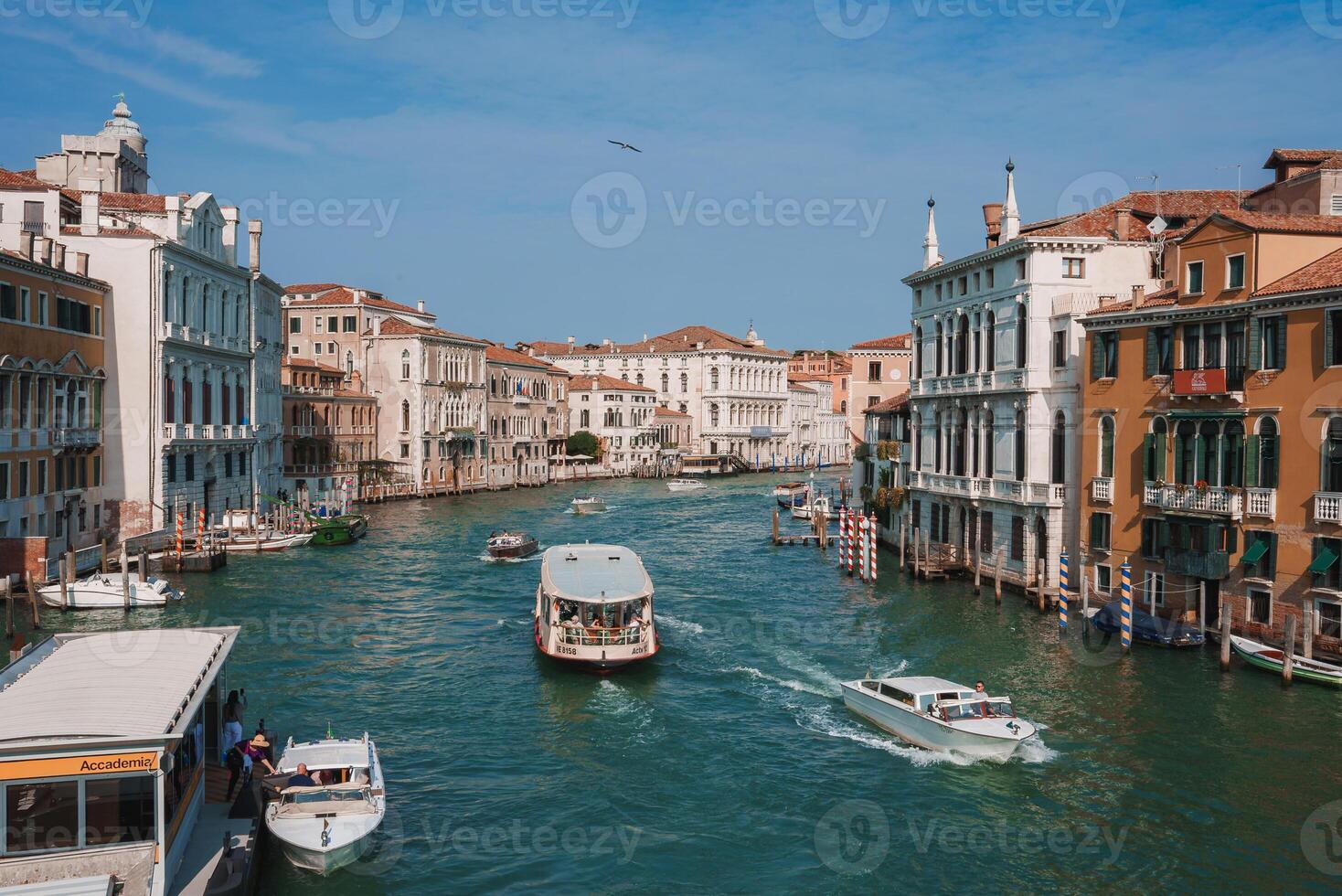 Scenic View of Grand Canal in Venice, Italy with Historic Architecture and Gondolas photo