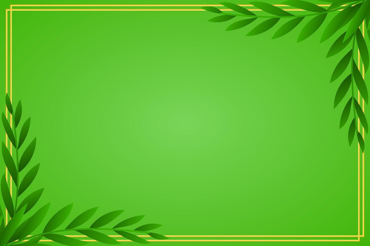 Green Islamic Plain Background with Leaf Ornaments vector