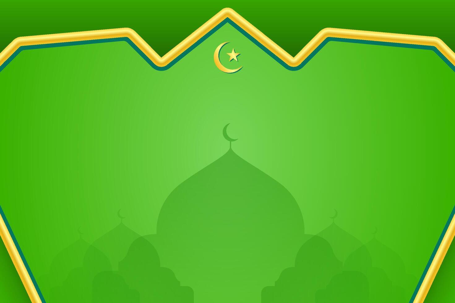 Green Islamic Plain Background with Gold Ornaments vector