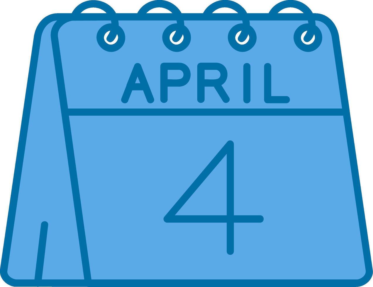 4th of April Blue Line Filled Icon vector