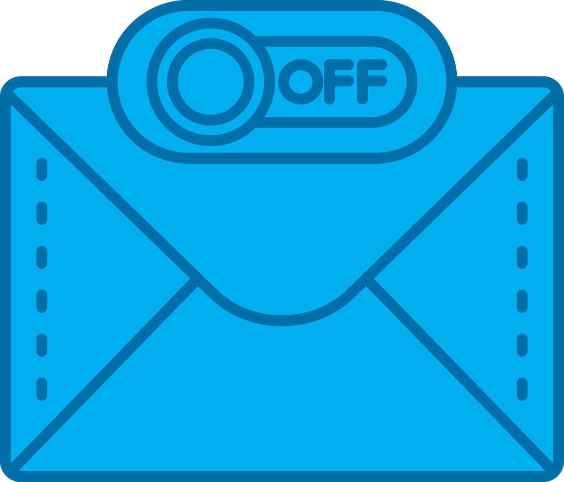 Off Blue Line Filled Icon vector