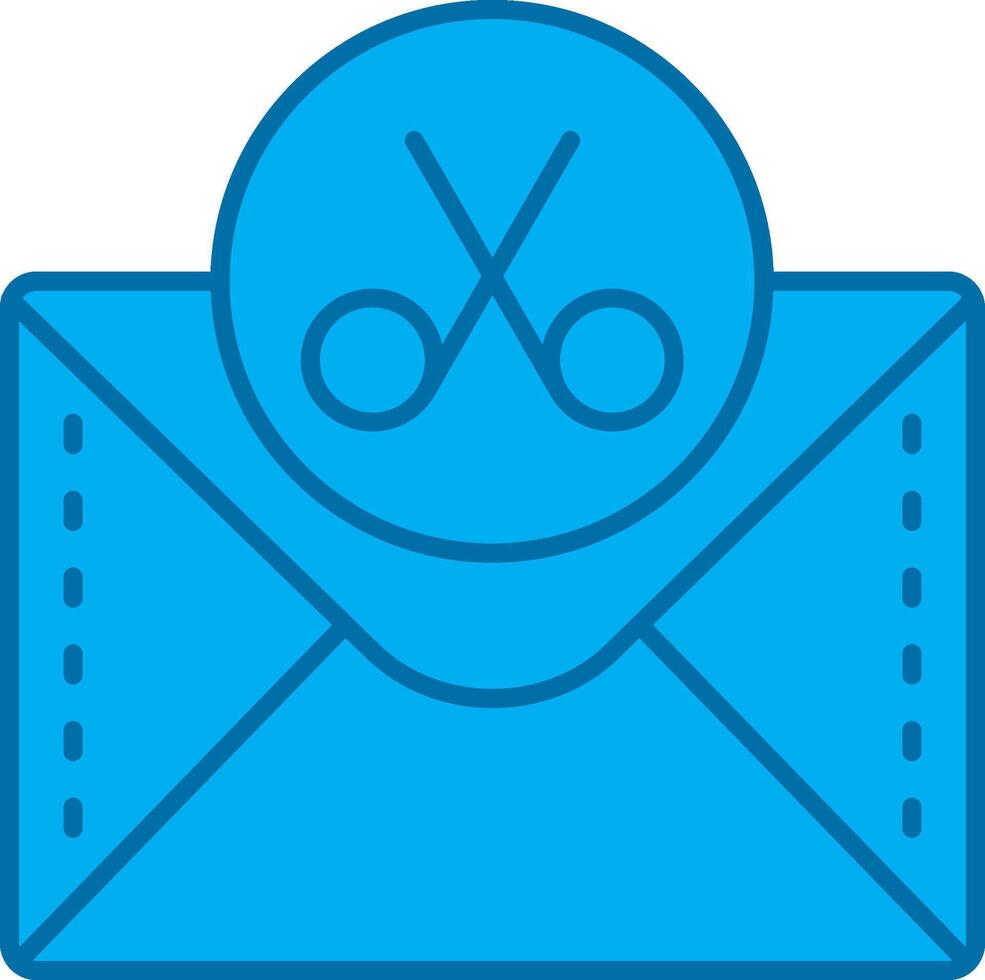Scissor Blue Line Filled Icon vector