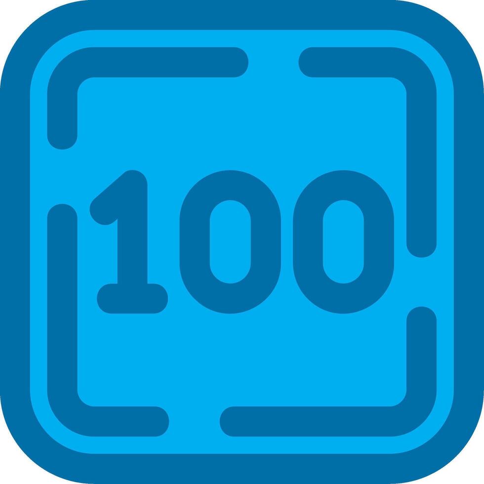 One Hundred Blue Line Filled Icon vector