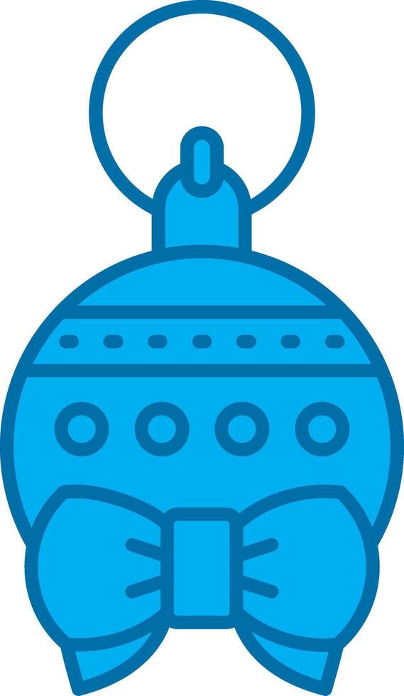 Bauble Blue Line Filled Icon vector