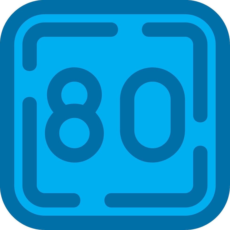 Eighty Blue Line Filled Icon vector