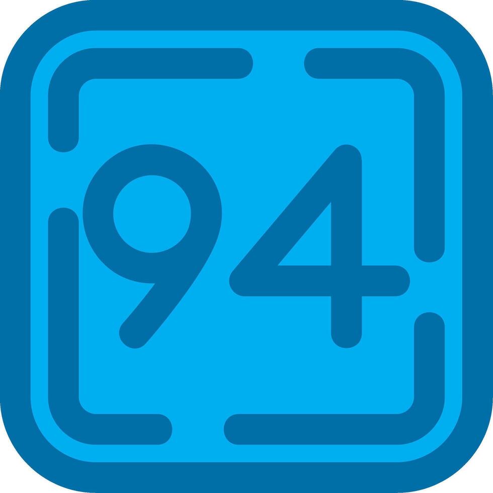 Ninety Four Blue Line Filled Icon vector