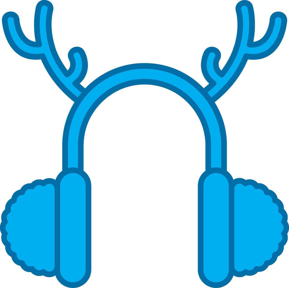 Earmuffs Blue Line Filled Icon vector