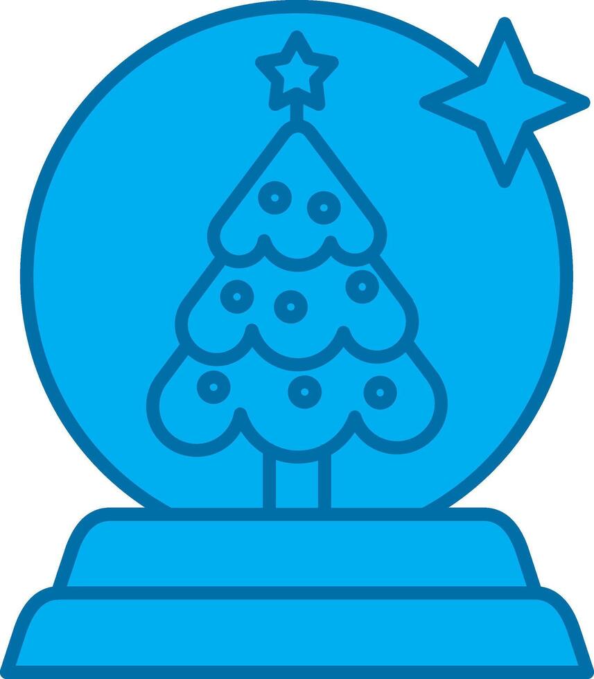 Snow globe Blue Line Filled Icon vector