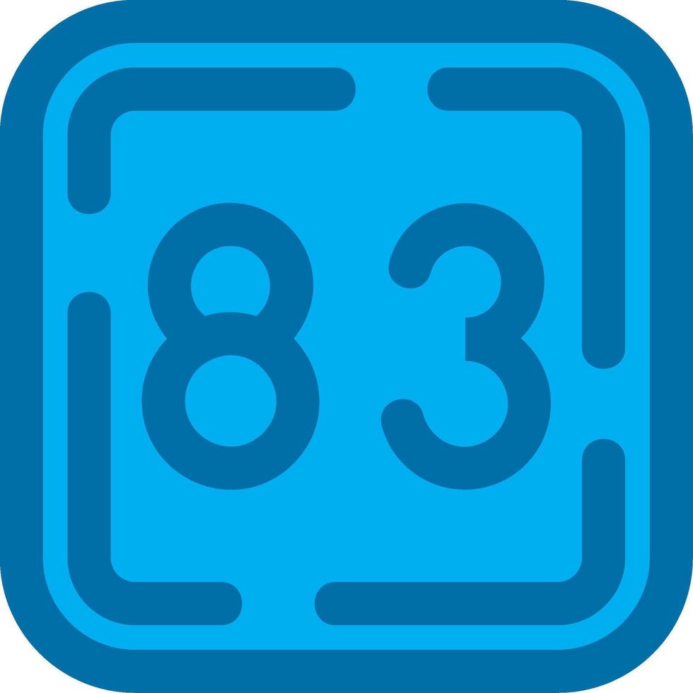 Eighty Three Blue Line Filled Icon vector