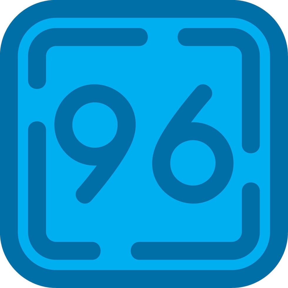 Ninety Six Blue Line Filled Icon vector