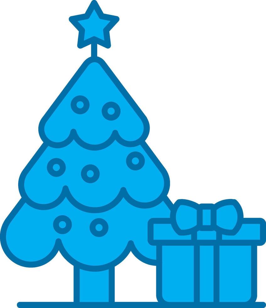 Jingle bell Blue Line Filled Icon vector