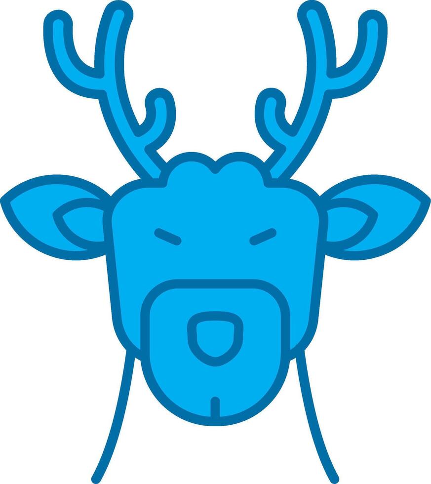 Deer Blue Line Filled Icon vector