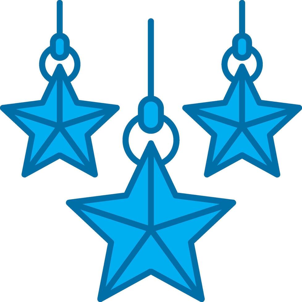 Navidad estrella azul línea lleno icono vector