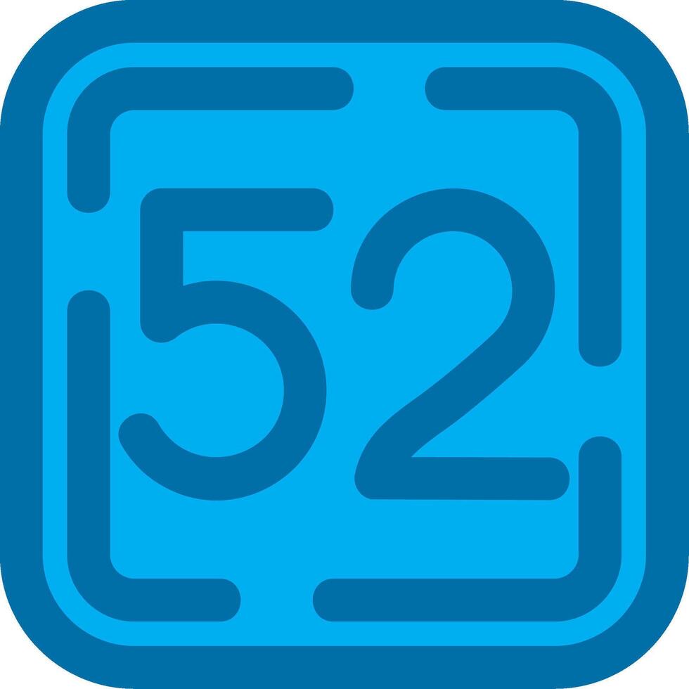 Fifty Two Blue Line Filled Icon vector