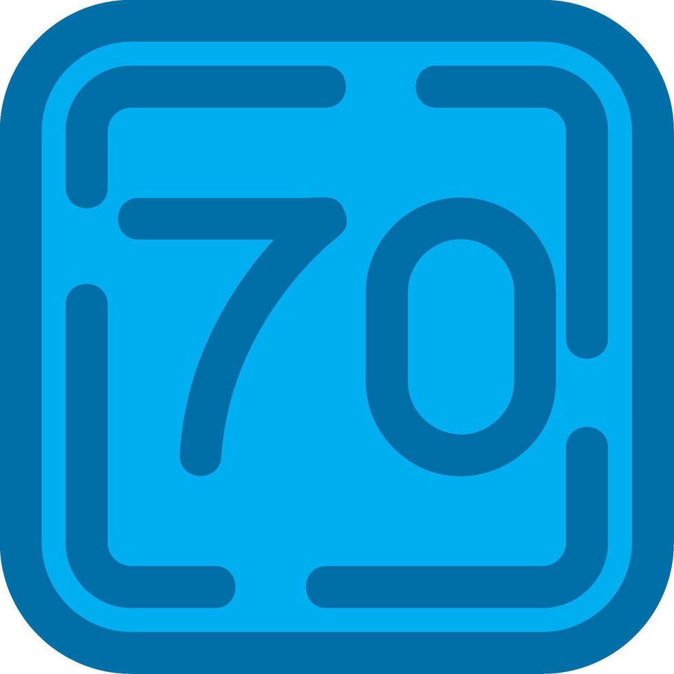 Seventy Blue Line Filled Icon vector