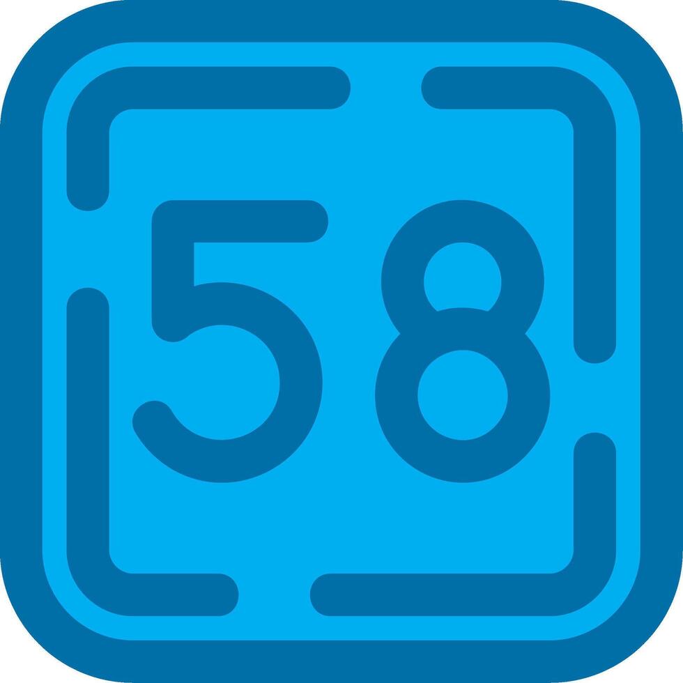 Fifty Eight Blue Line Filled Icon vector