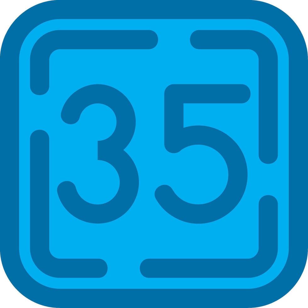 Thirty Five Blue Line Filled Icon vector