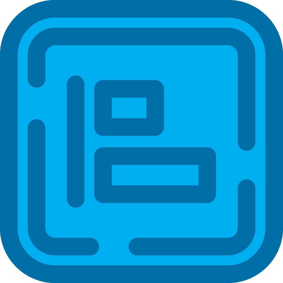 Right align Blue Line Filled Icon vector