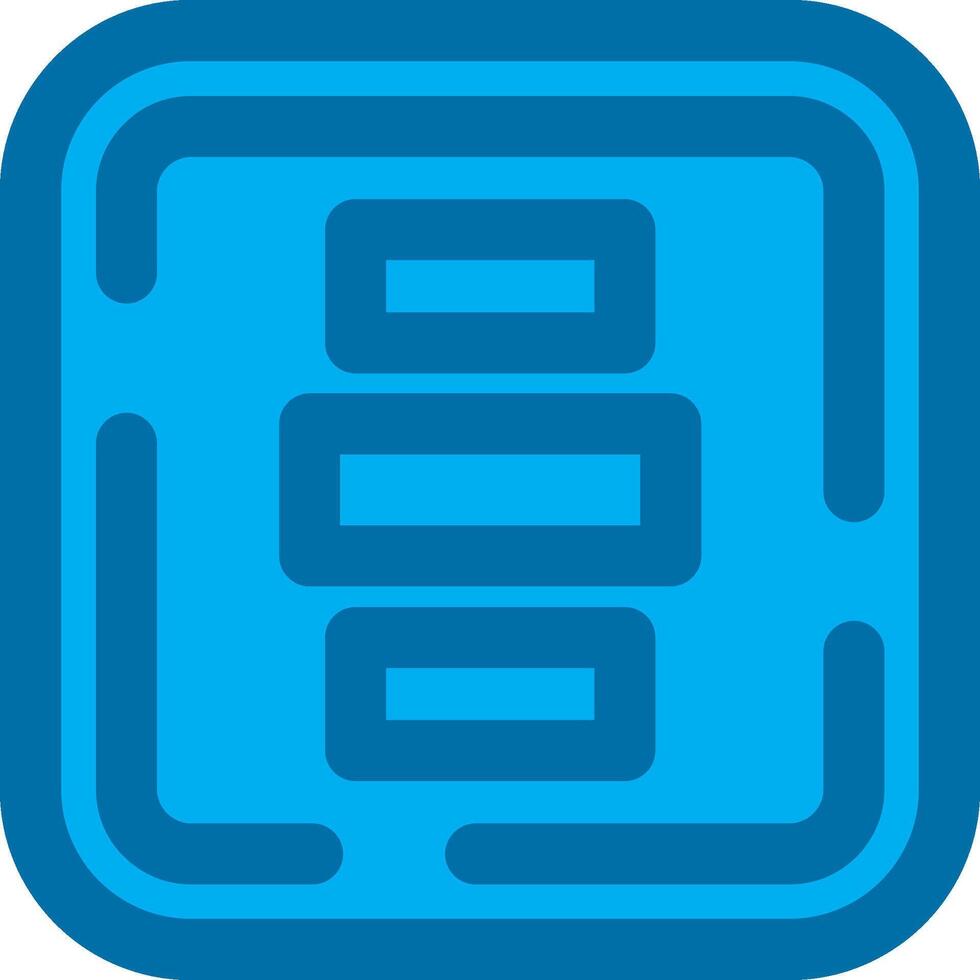 Horizontal Alignment Blue Line Filled Icon vector