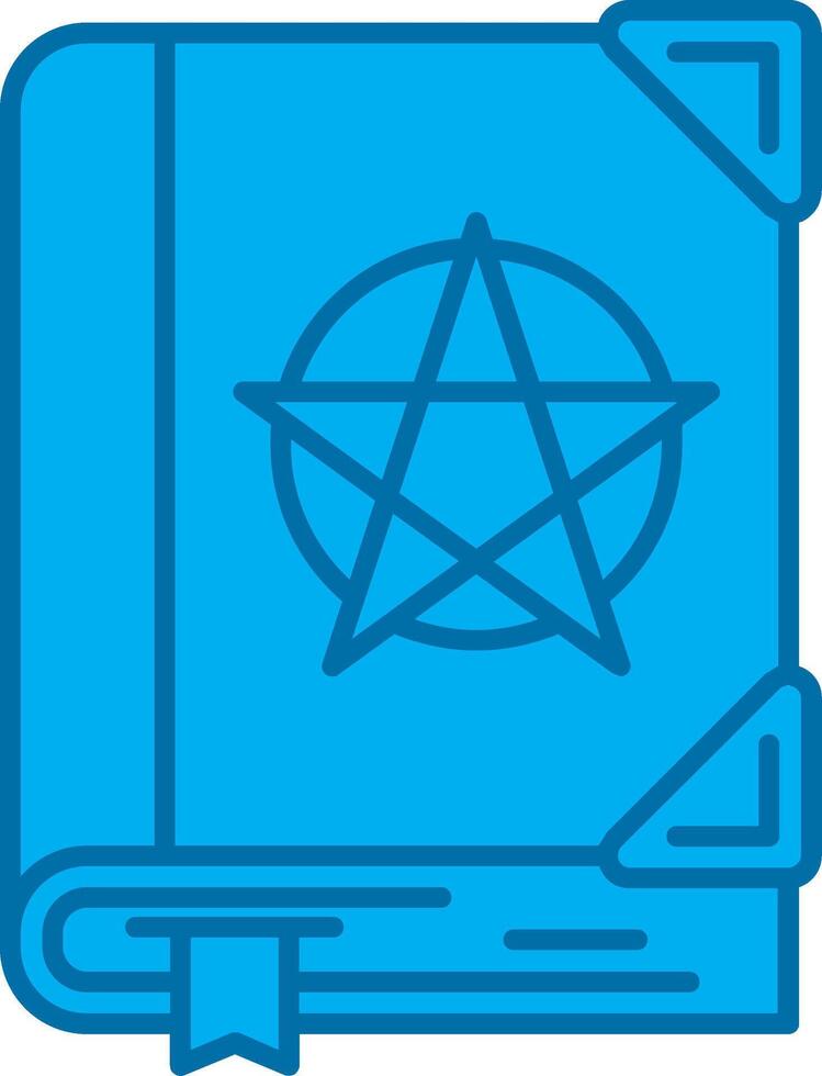 Spell Blue Line Filled Icon vector