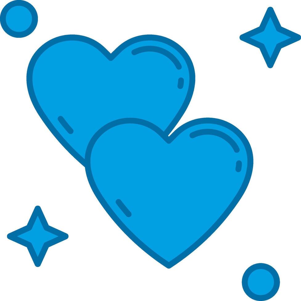 Love Blue Line Filled Icon vector