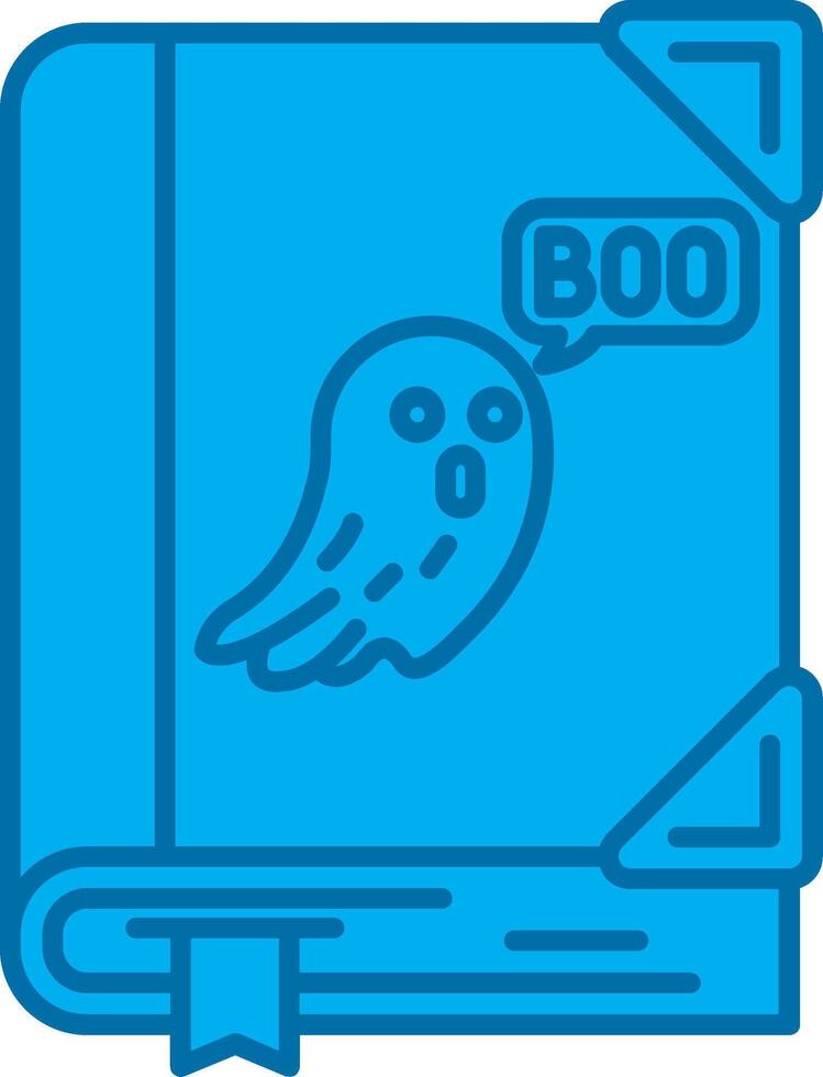 Spooky Blue Line Filled Icon vector