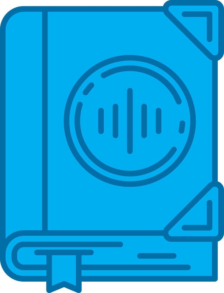 Audio book Blue Line Filled Icon vector