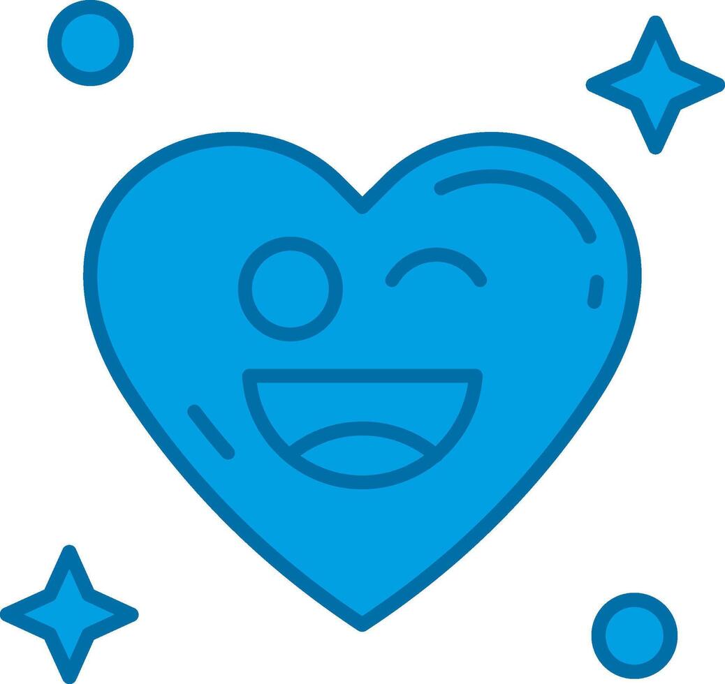 Wink Blue Line Filled Icon vector