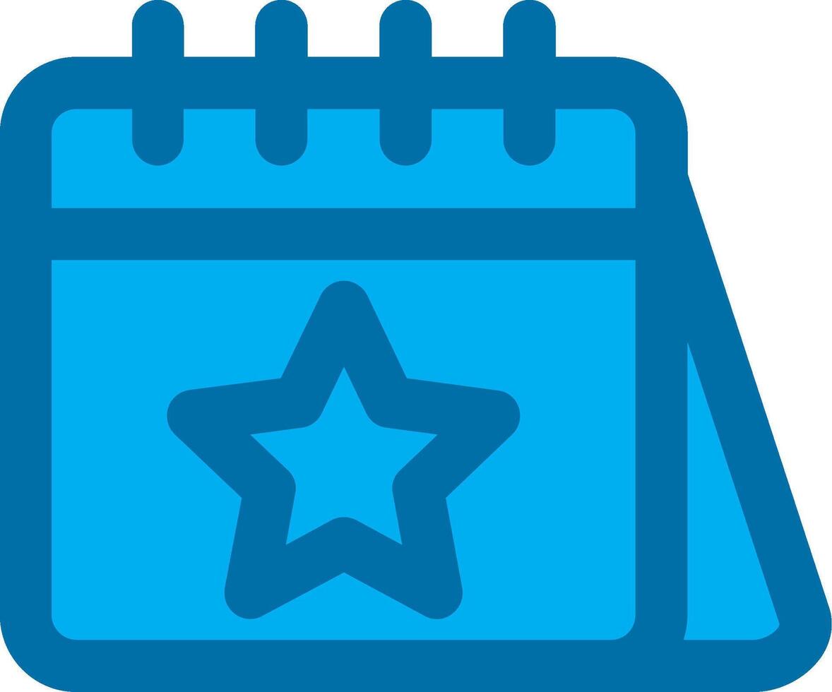 Calender Blue Line Filled Icon vector