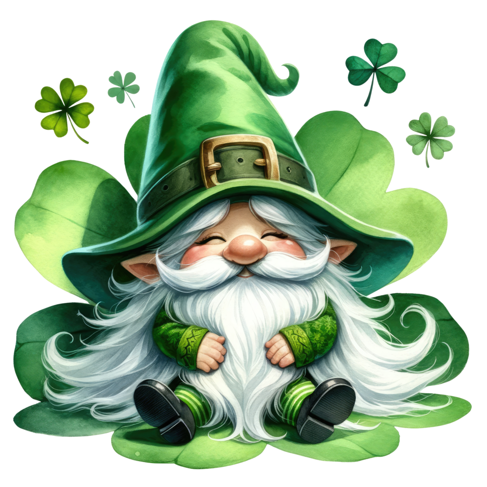 AI generated St. Patrick's Day Themed Gnome Illustration png