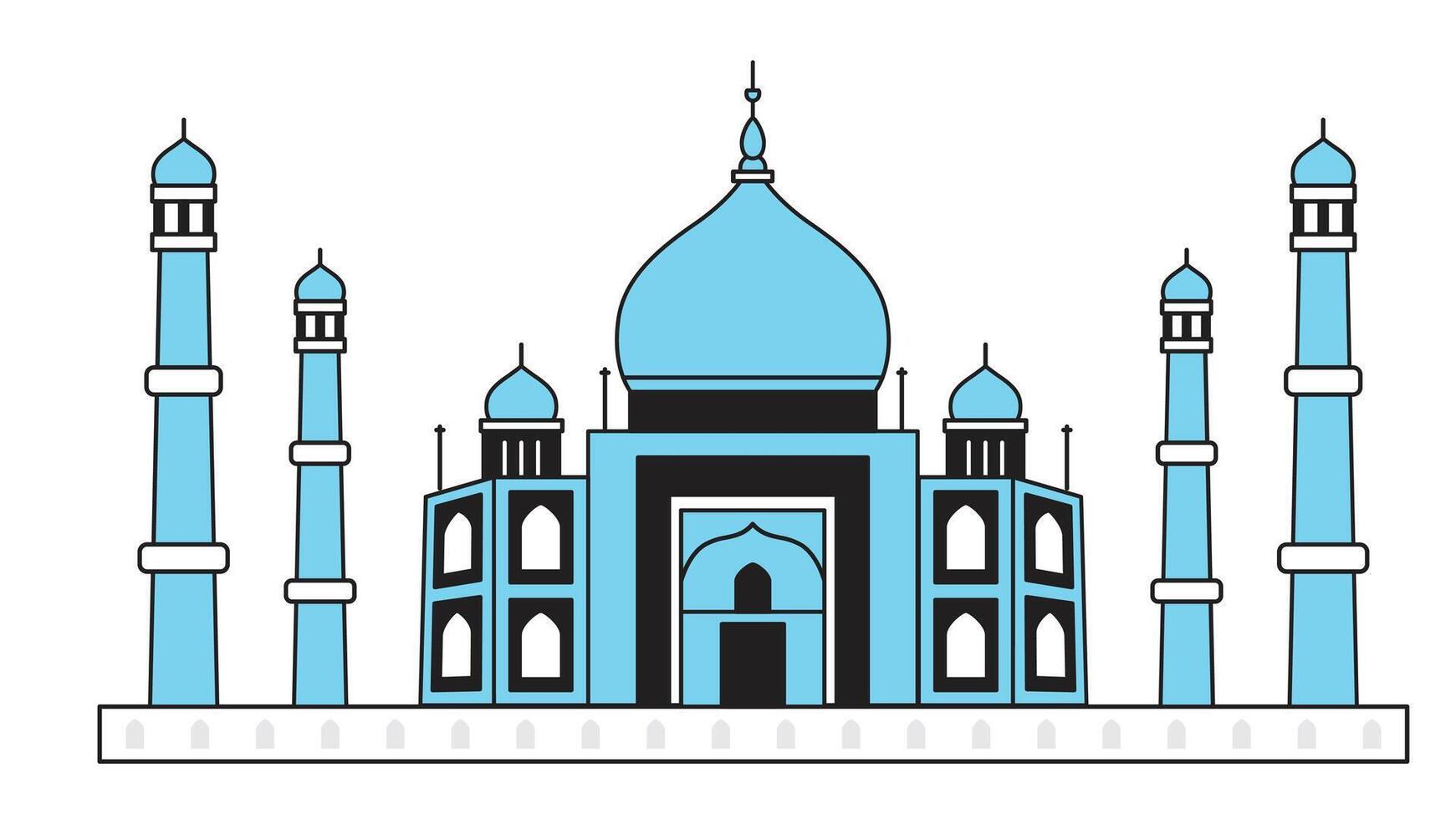 taj mahal, agra, uttar pradesh, India. vector