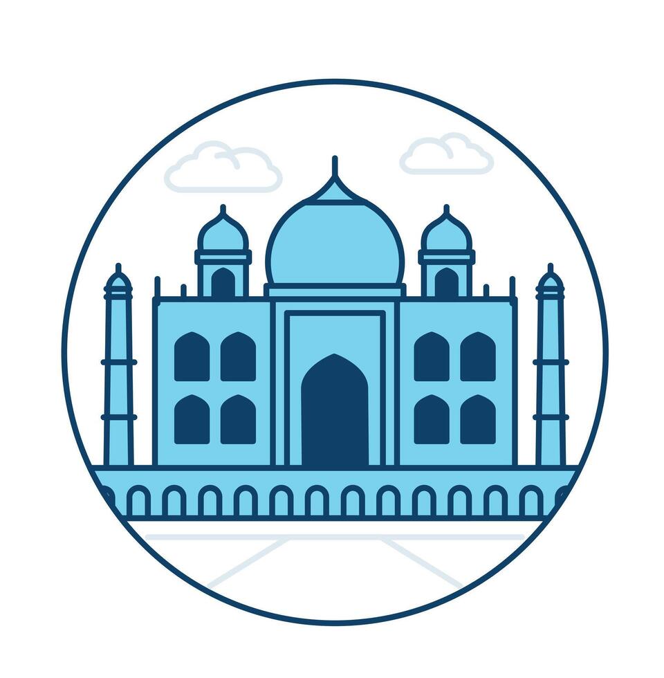 Taj Mahal, Agra, Uttar Pradesh, India. vector