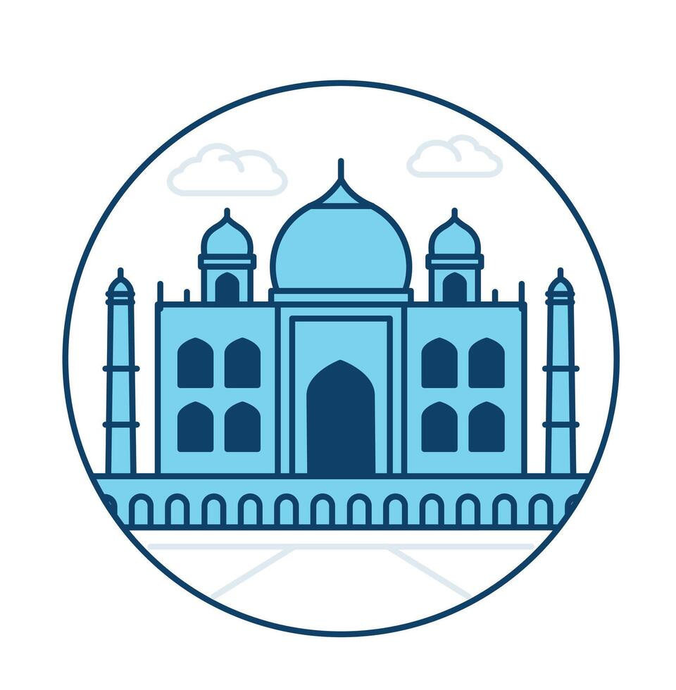 Taj Mahal, Agra, Uttar Pradesh, India. vector