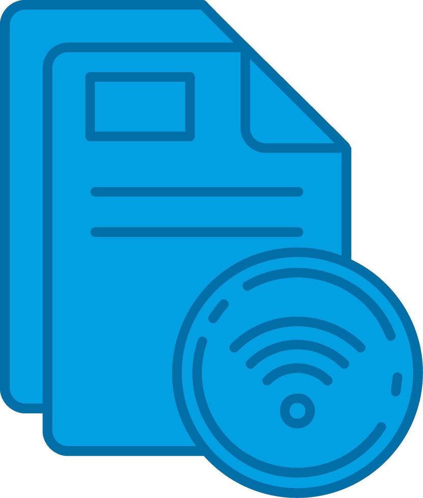 Wifi Blue Line Filled Icon vector