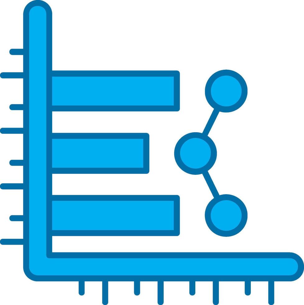 Bar chart Blue Line Filled Icon vector