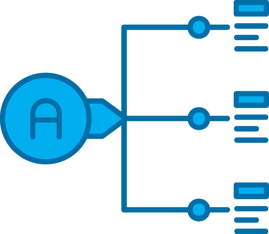 Relation Blue Line Filled Icon vector