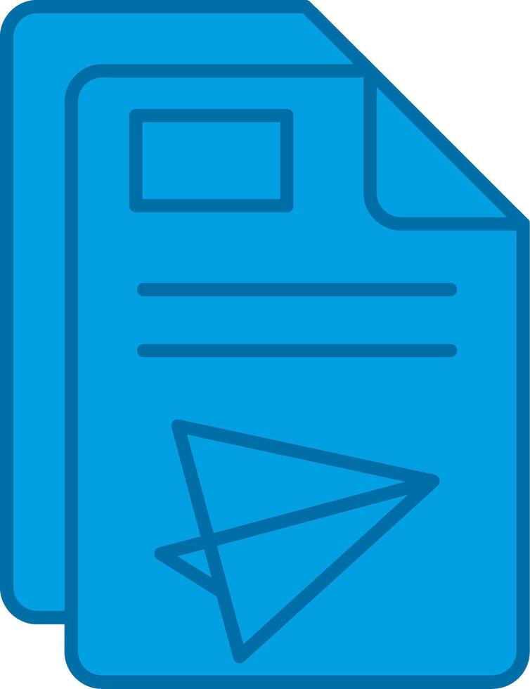 Send Blue Line Filled Icon vector