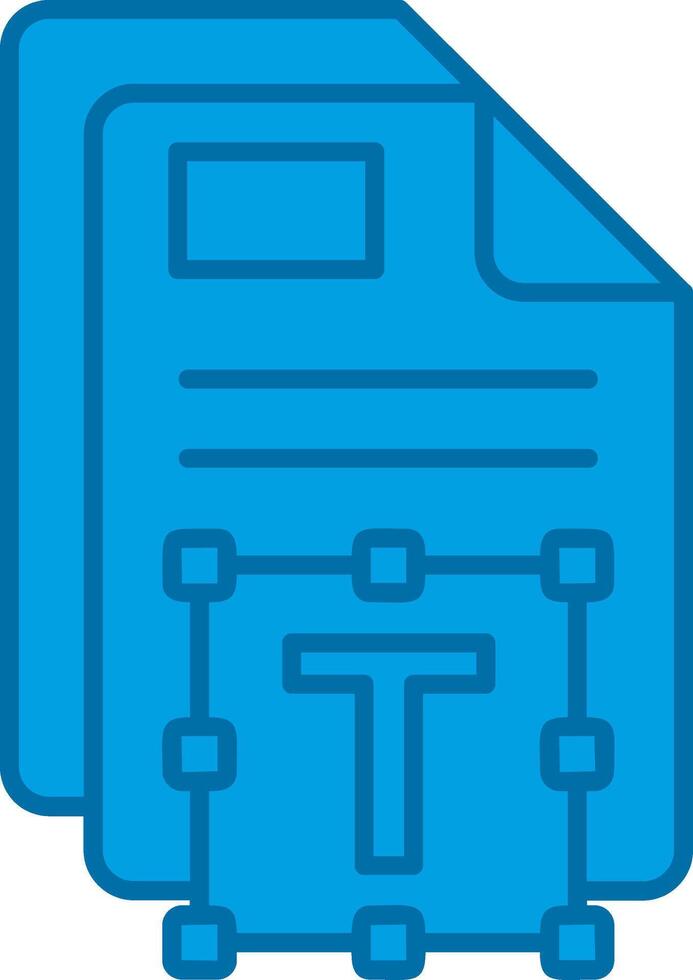Text Blue Line Filled Icon vector