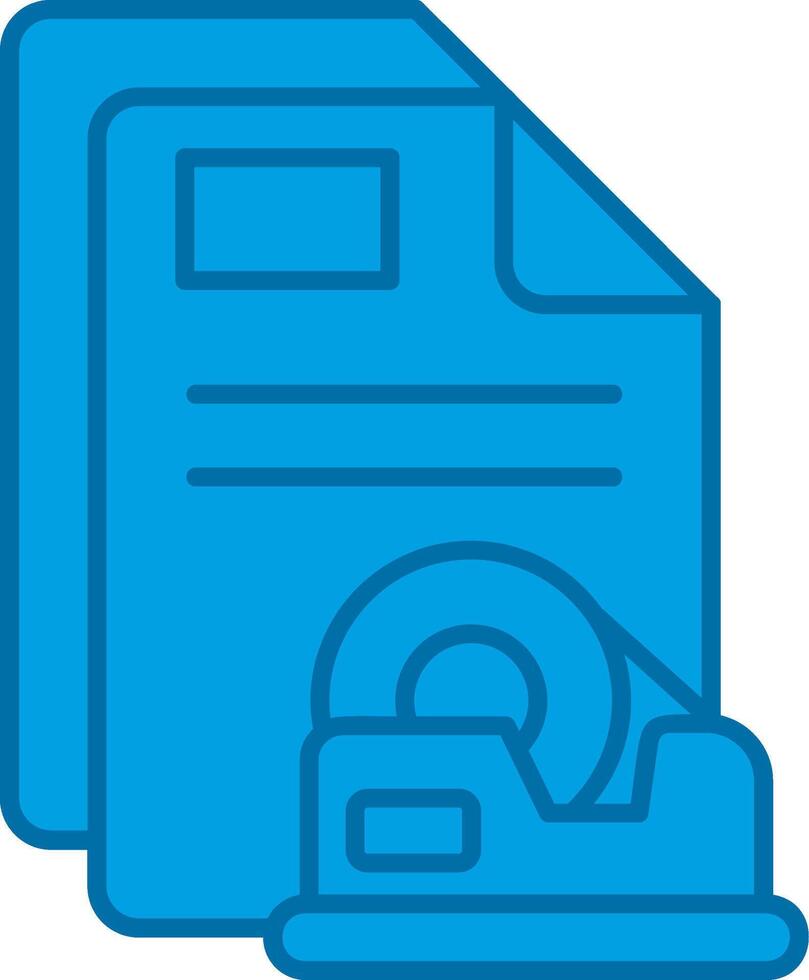 Tape Blue Line Filled Icon vector