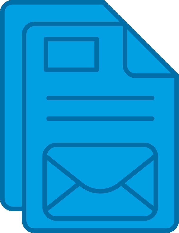 Email Blue Line Filled Icon vector