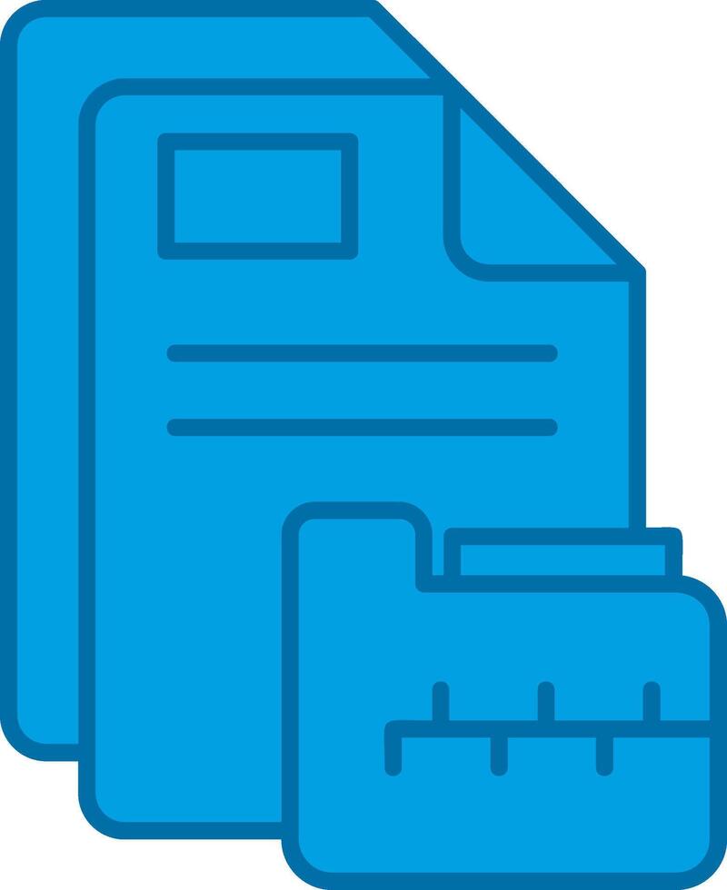 archivo azul línea lleno icono vector