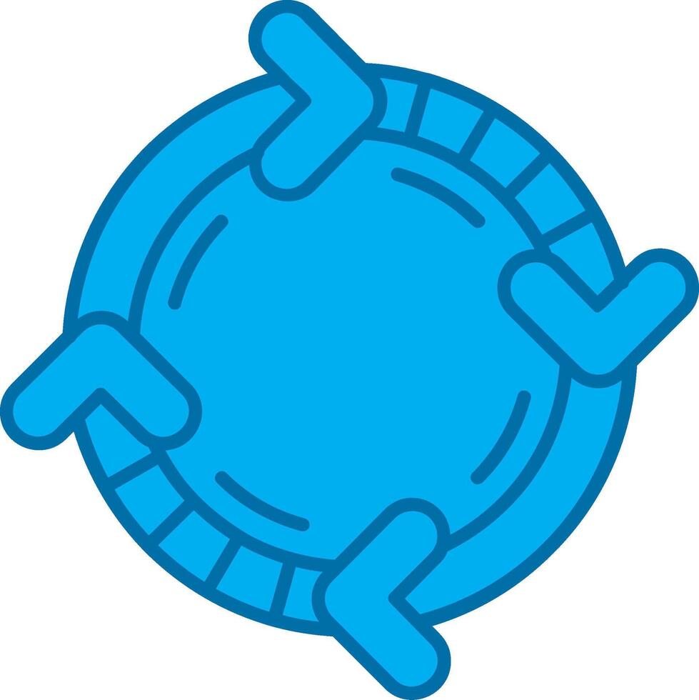 diagrama azul línea lleno icono vector