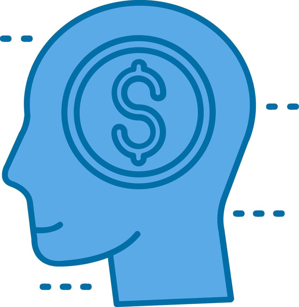 Greed Blue Line Filled Icon vector