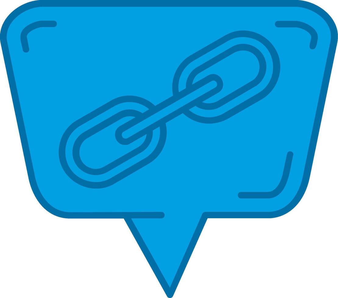 Link Blue Line Filled Icon vector