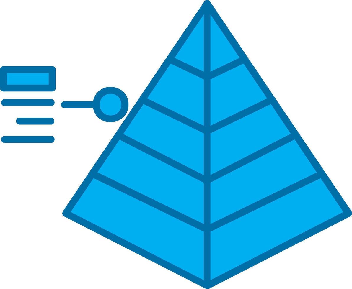 Piramid Blue Line Filled Icon vector