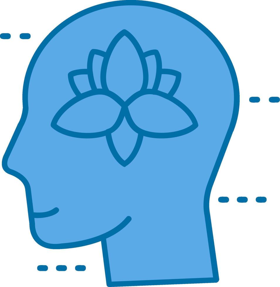 Meditation Blue Line Filled Icon vector